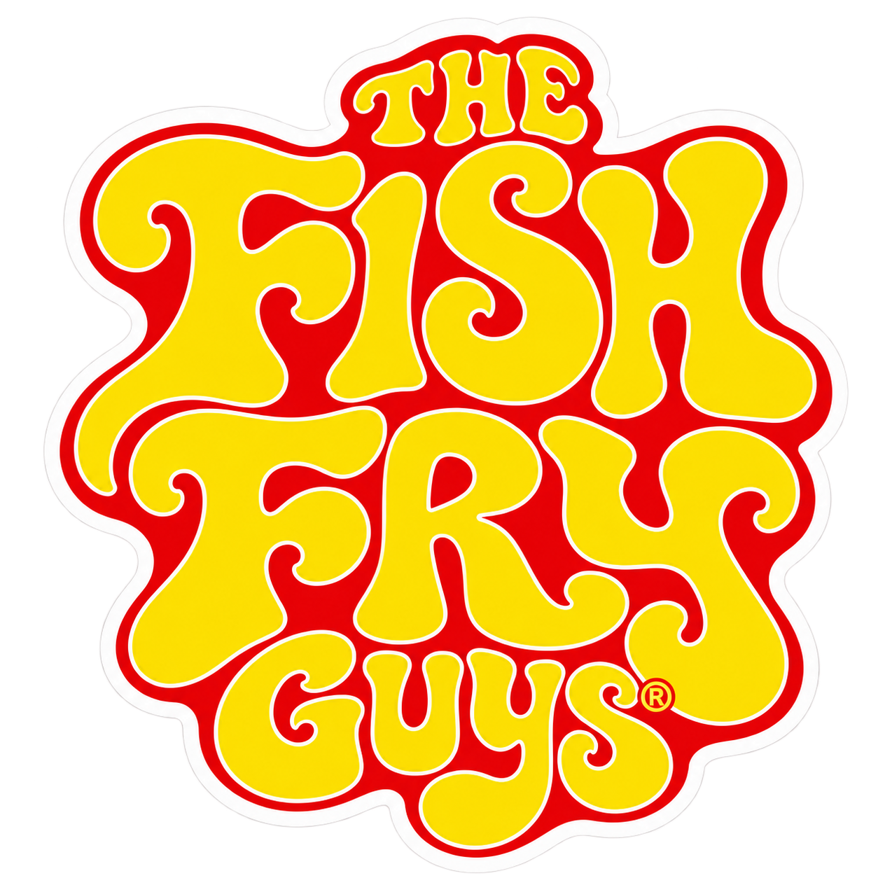 The Fish Fry Guys retro groovy logo sticker